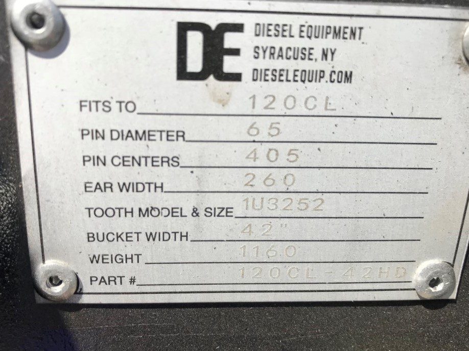 42" HD Tooth Bucket for 140CL Excavator with 65mm pins - Image 9
