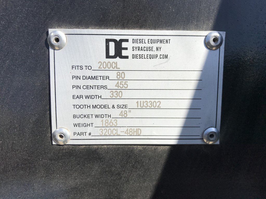 48'' HD Tooth Bucket for 220CL Excavator with 80mm pins - Image 10