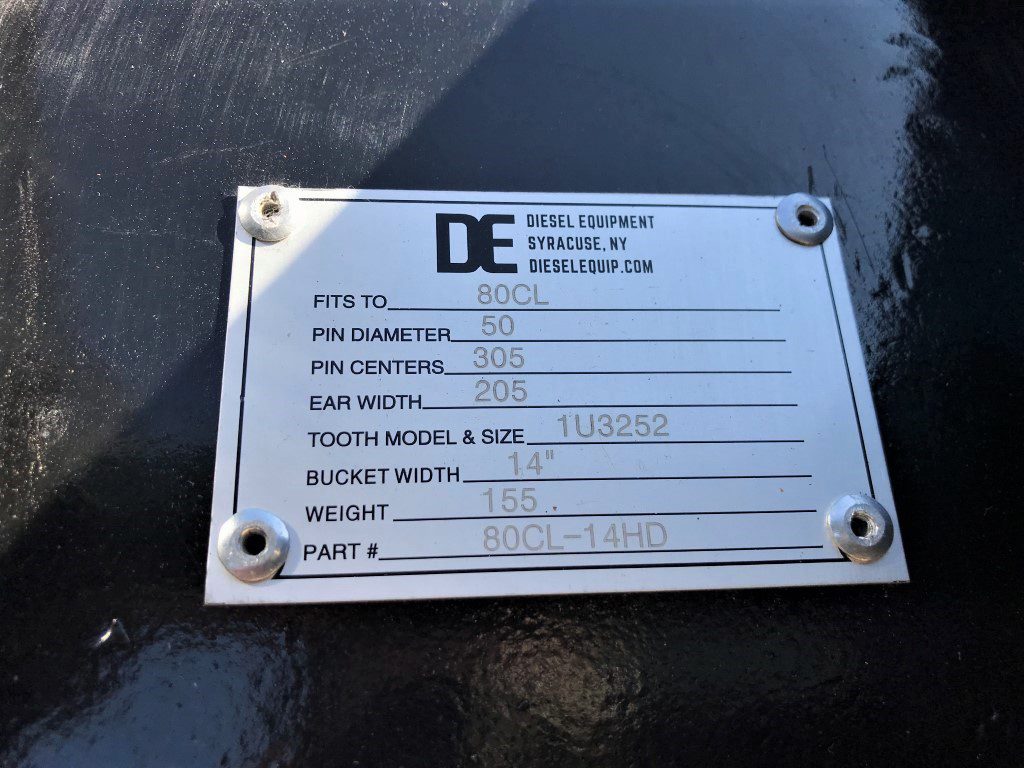 14'' HD Tooth Bucket for 80CL Excavator with 50mm pins - Image 11