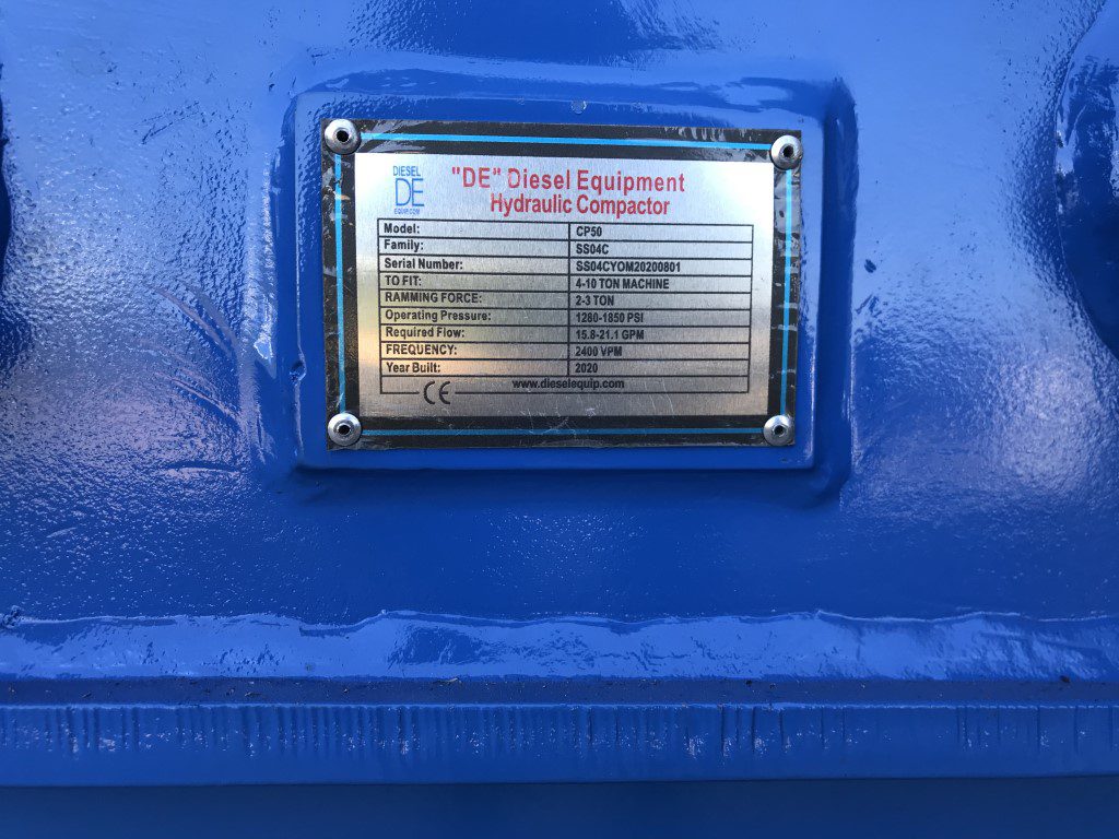 CP50 Plate Compactor for 50CL Excavator - Image 11