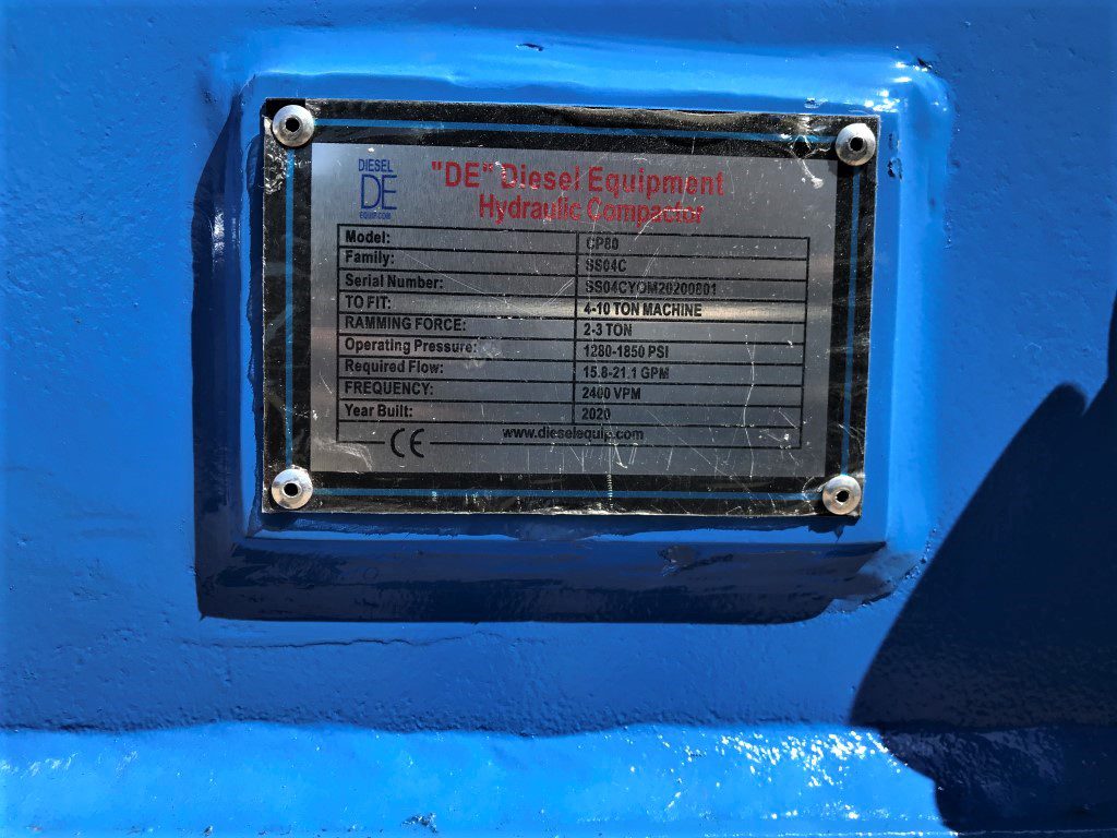CP80 Plate Compactor for 80CL Excavator - Image 11