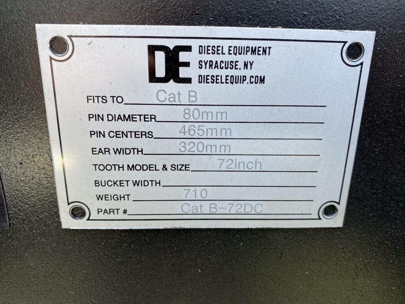 72'' Ditch Bucket BOCE for 220CL Excavator with 80mm pins - Image 8