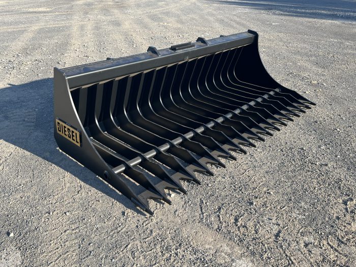 74" Heavy Duty Low Profile Skid Steer Screening Bucket