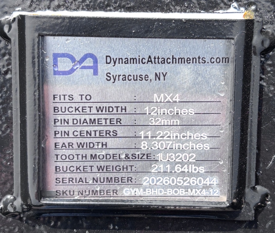 12" HD Tooth Bucket For Bobcat E45/E50 MX4 - Image 2